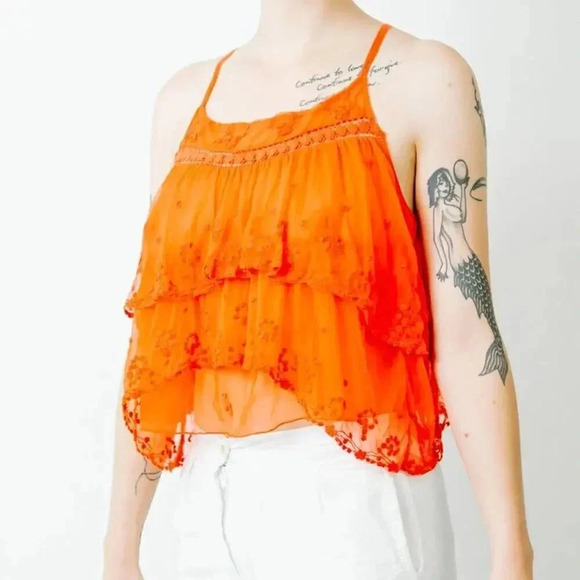 Free People Lace Layered Halter Top - Large - Picture 2 of 7